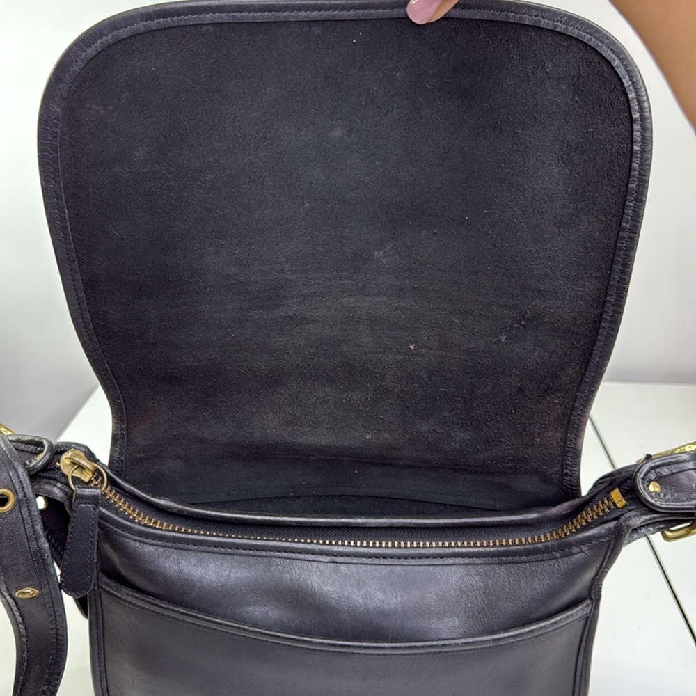 VINTAGE COACH 9951 PATRICIA LEGACY BLACK LEATHER SHOULDER BAG CROSSBODY PURSE - Picture 8 of 15